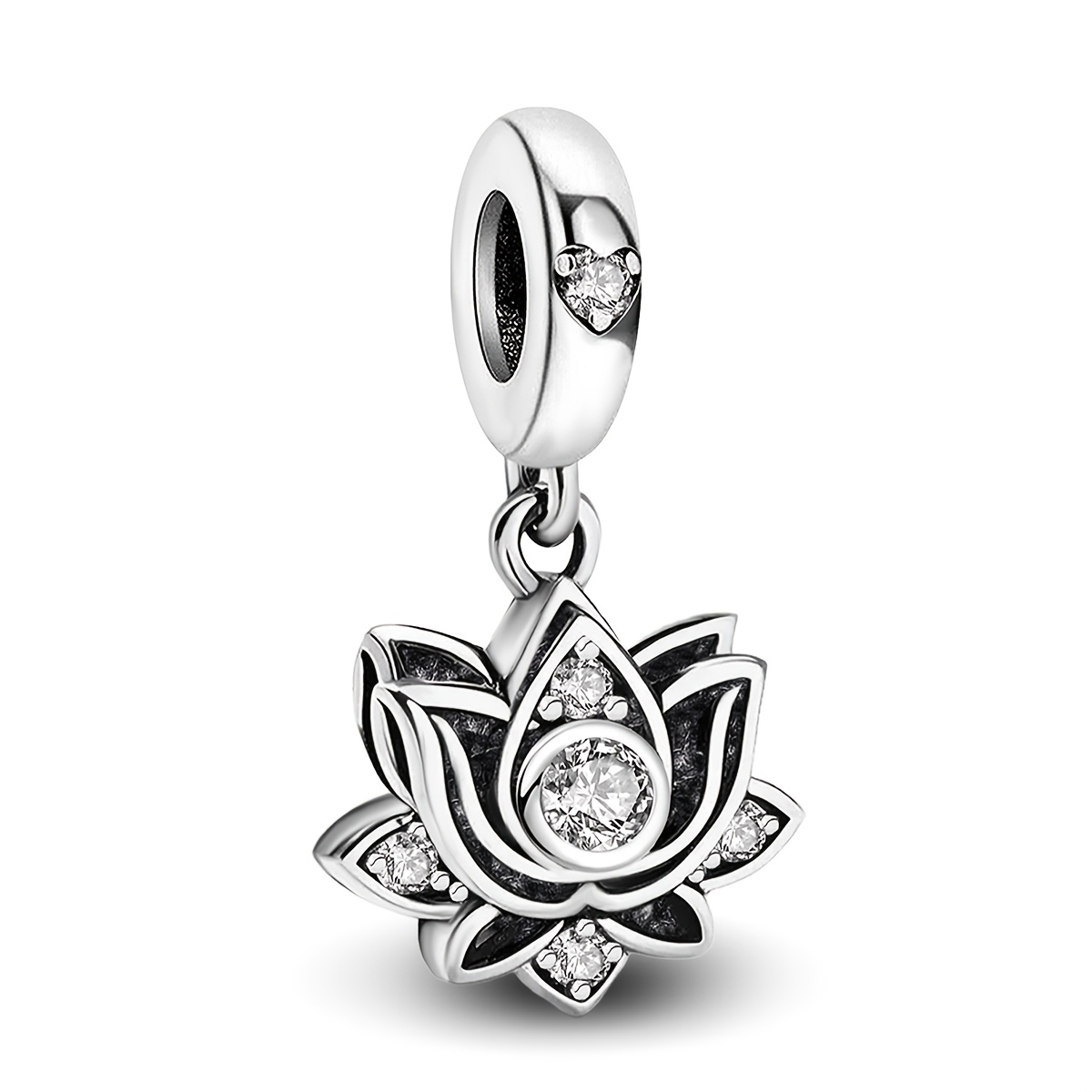 DIY 925 Silver Plated Lotus Pendant